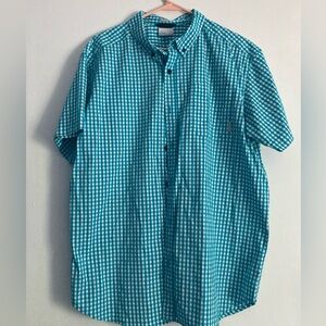Columbia Men's SZ XL Blue Checkered shortsleeved Shirt casual wear